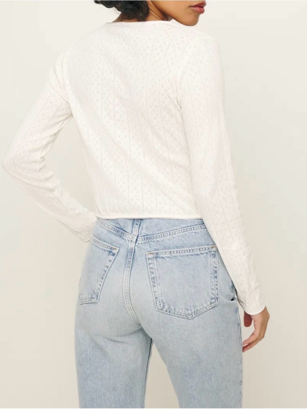 Reformation Ari Pointelle Knit Cardigan XS - Picture 2 of 4